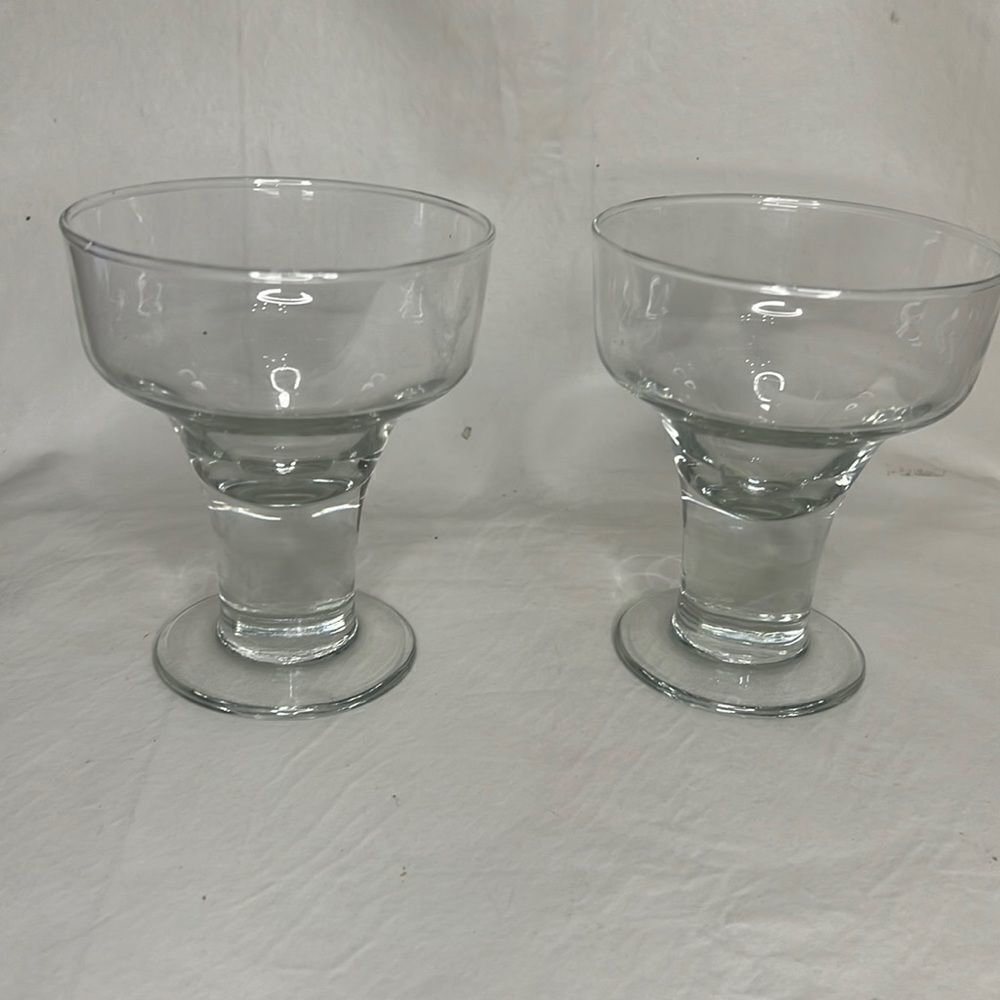 Dessert Cup 12 Ounce Clear Glass Serving Dishes Set 2 Ice Cream Fruit Pudding